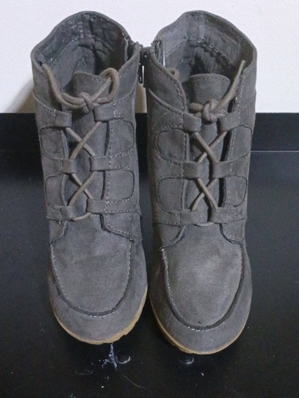 Maurices Gray Suede Lace-Up Kids Sneakers